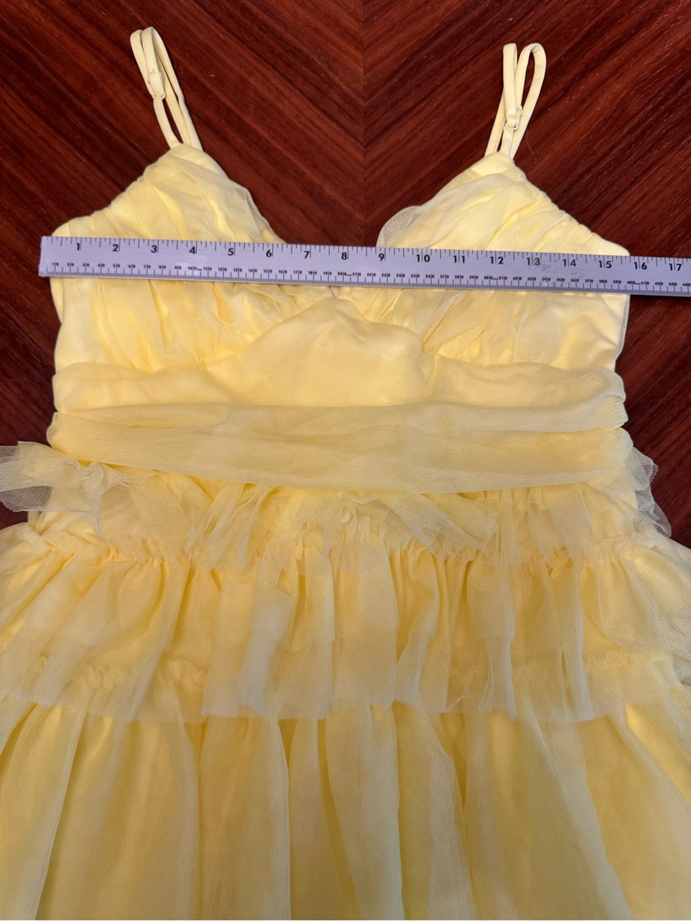 Lulus NWT Special Poise Yellow Tulle Tiered Mini Dress Homecoming Size M - Picture 9 of 14